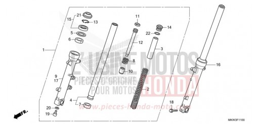 FOURCHETTE AVANT NC750XDM de 2021